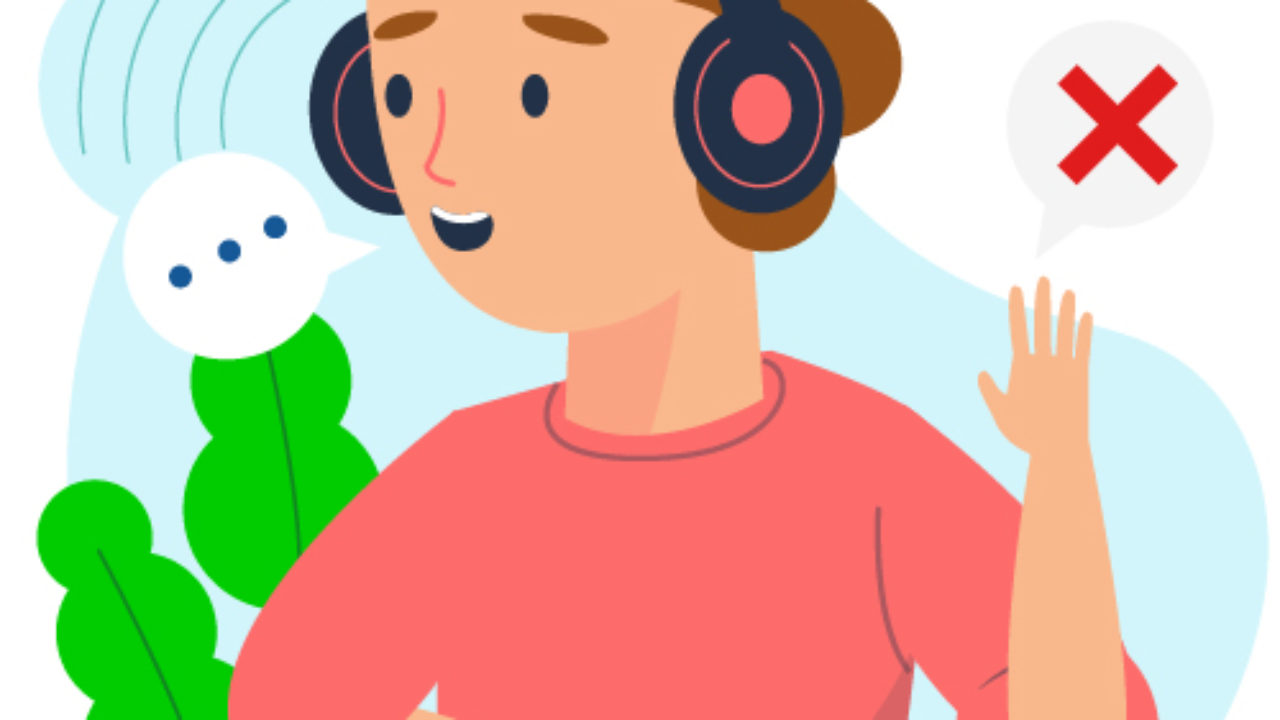 IELTS Listening common mistakes illustration with headphones and error icons